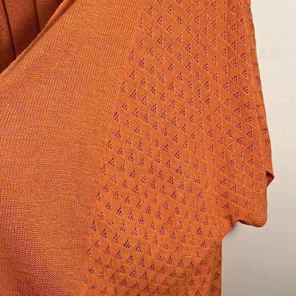 Women’s 2X sweater Jones New York Flowy delicate knit cardigan burnt orange - Picture 6 of 13